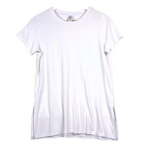 Spanx Women Short Sleeve Crew-neck Tee T-Shirt Sz M White Classic Capsule Stapel